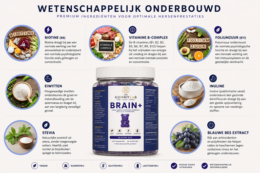 BRAIN+ Proteïne Gummies Blauwe Bes
