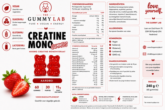 Creatine Mono 4.000 MG Gummies Aardbei