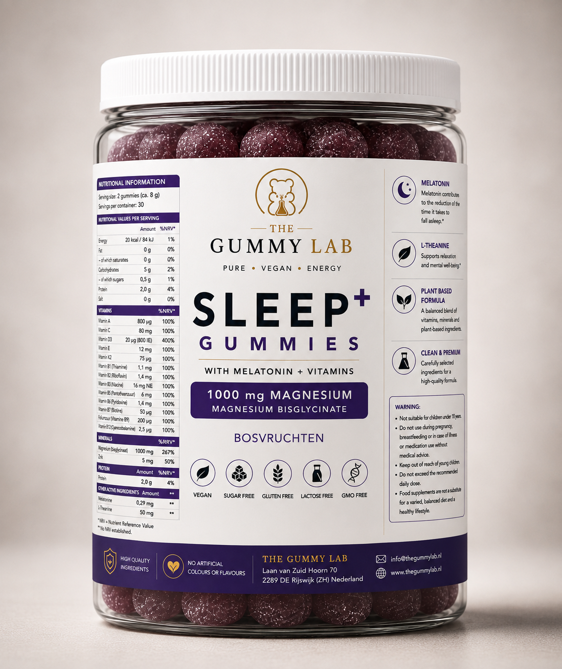 Sleep+ Gummies  Met Melatonine & Vitaminen