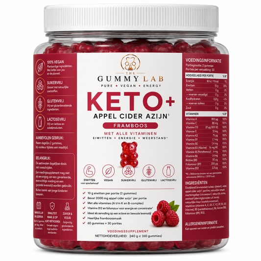 KETO+ Apple Cider Vinegar Gummies Framboos